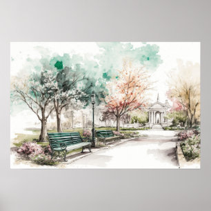 A Small Corner in The Park on A Spring Day Poster
