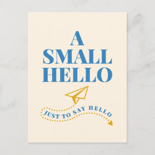 A Small Hello Playful Typography Design Postcard