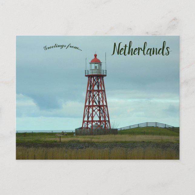 A Small Lighthouse in Stavoren Netherlands Postcard (Front)