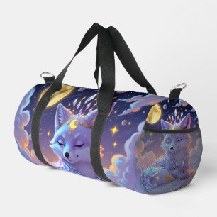 A small Star Whisper Moonlit Fox sleeping peaceful Duffle Bag
