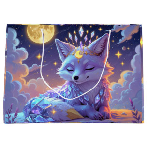 A small Star Whisper Moonlit Fox sleeping peaceful Large Gift Bag