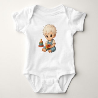 A small t-shirt with fun illustrations for kids baby bodysuit