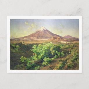 A Small Volcano in Mexican Countryside, 1887 (oil Postcard