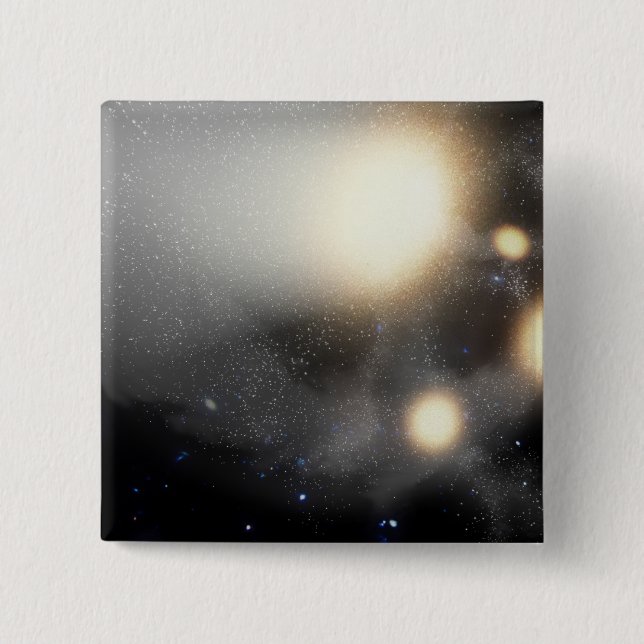 A smash-up of galaxies 15 cm square badge (Front)