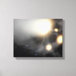 A smash-up of galaxies canvas print