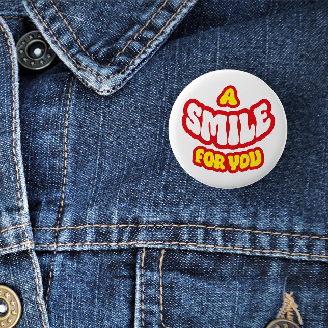 A Smile For You Badge/ 6 Cm Round Badge (A smile for you - yellow)