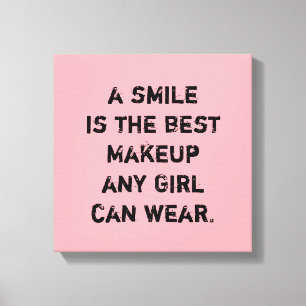 A smile is the best Makeup any girl can wear. Canvas Print