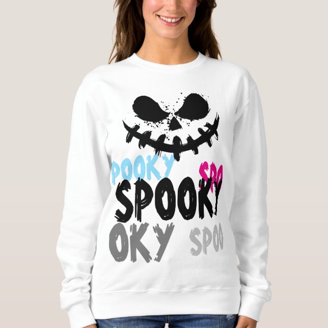 A smile Spooky Face Halloween  Sweatshirt (Front)