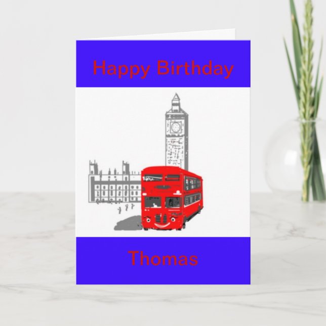 A smiling London Bus Card (Front)