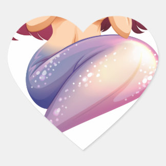 A smiling mermaid heart sticker