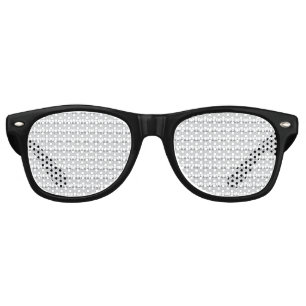 A snow-covered mountain range under a clear blue s retro sunglasses
