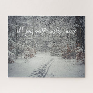 A snow-covered path through a winter forest jigsaw puzzle