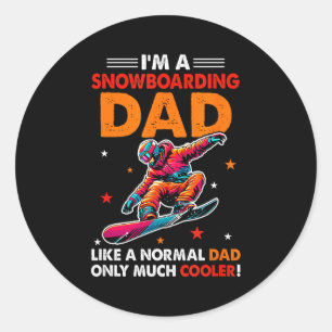 A snowboarding dad definition much cooler funny classic round sticker