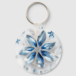 A snowflake winter event decor key ring