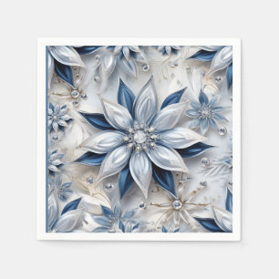 A snowflake winter event decor napkin