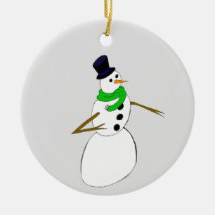a snowman     ceramic tree decoration