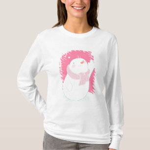A snowman reaching for a falling snowflake T-Shirt