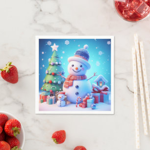 A Snowman's Christmas Cheer Napkin