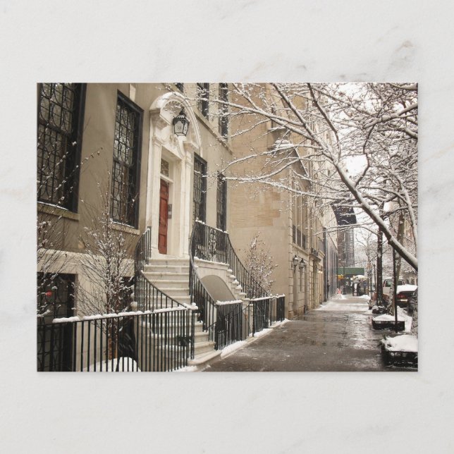 A Snowy Day on the Upper East Side Postcard (Front)