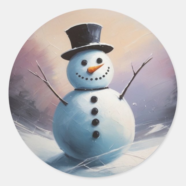 A Snowy Daydream Classic Round Sticker (Front)