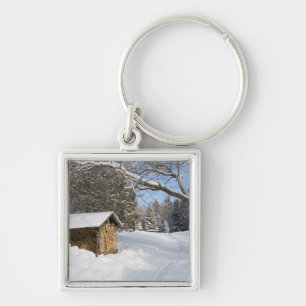 A snowy scene at the AMC's Little Lyford Pond Key Ring
