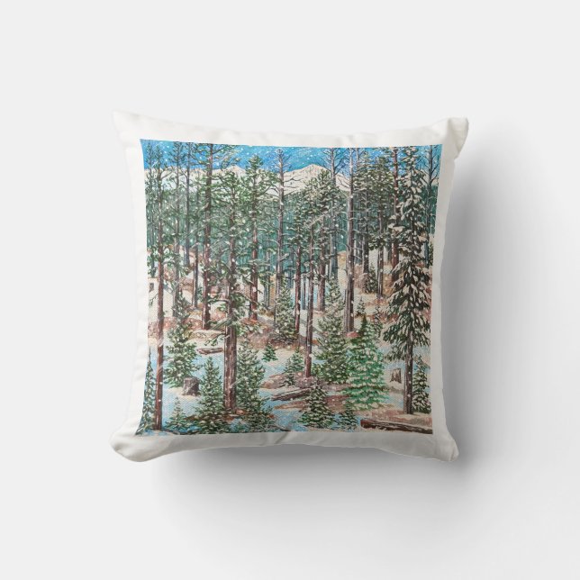 A Snowy Sunday Pillow (Front)