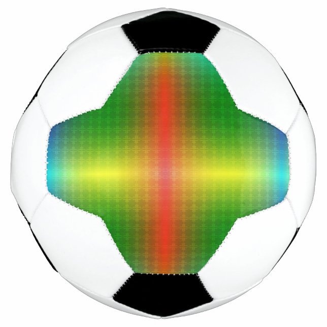 A soccer ball features a colorful geometric  (Front)