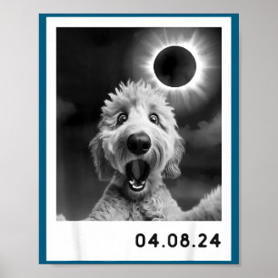 A Solar Eclipse Totality Goldendoodle Dog Poster