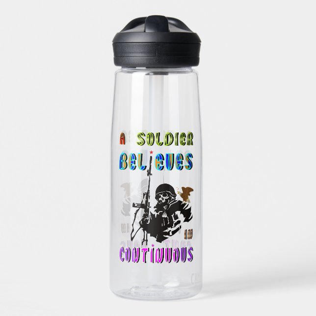 A Soldier Believes in Continuous Water Bottle (Front)