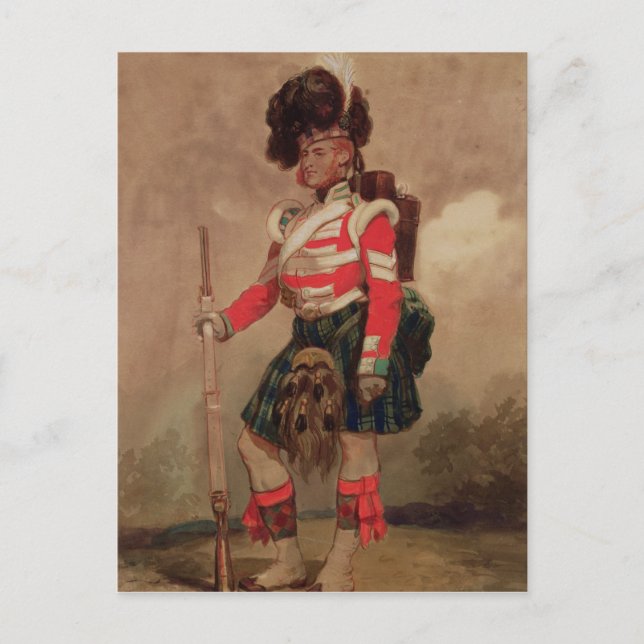 A Soldier of the 79th Highlanders at Chobham Postcard (Front)