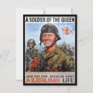 A Soldier of the Queen Vintage Army Recruitment Postcard