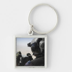 A soldier provides security key ring
