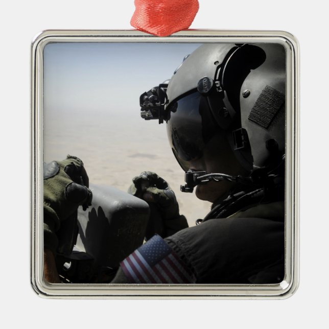 A soldier provides security metal tree decoration (Front)