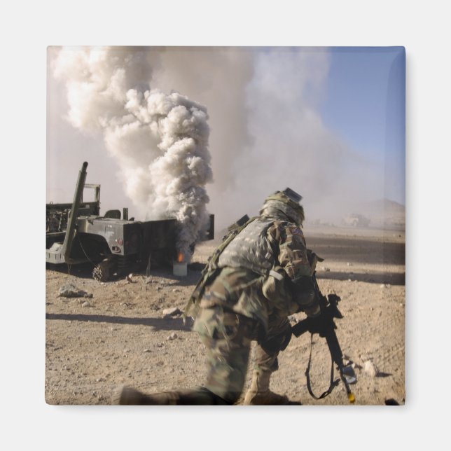 A Soldier reacts to a controlled explos Magnet (Front)