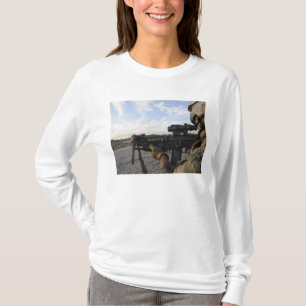 A soldier sights in to fire on a target T-Shirt