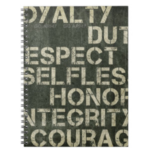 A soldiers values spiral notebook