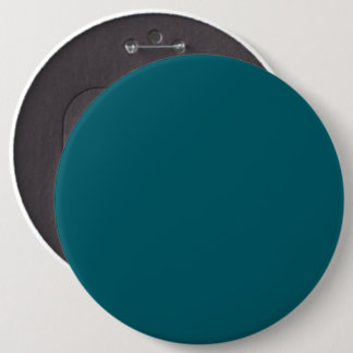 A solid teal background fills the image 6 cm round badge