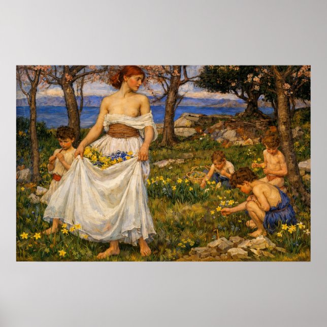 A Song of Springtime by John William Waterhouse Poster (Front)