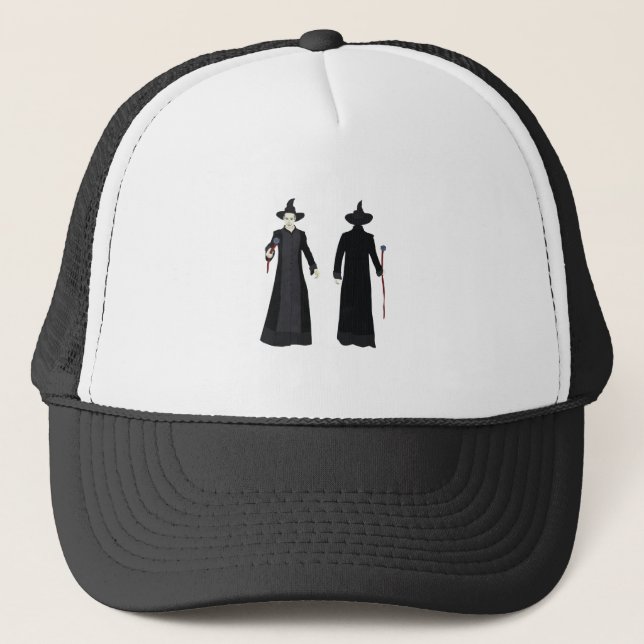 A Sorcerer with his Magic Wand Trucker Hat (Front)