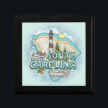 A South Carolina Lighthouse Gift Box<br><div class="desc">A South Carolina Lighthouse gift box by ArtMuvz Illustration.Matching watercolor lighthouse t shirt, apparel, nautical clothing. Lighthouse gifts are a great way to show someone you care, especially if they love the ocean, the coast, or lighthouses themselves. Lighthouses are iconic symbols of hope, guidance, and safety, and they can make...</div>