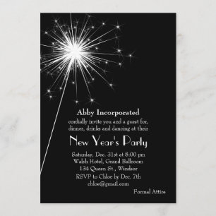 A Sparkler New Year's Eve Party Invitation