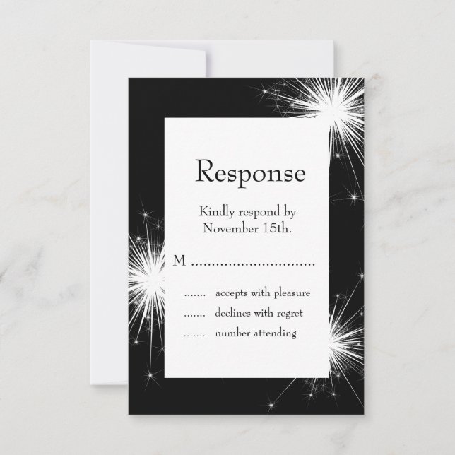 A Sparkler RSVP (black) Card (Front)