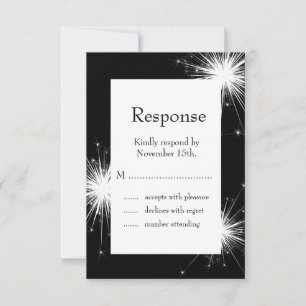 A Sparkler RSVP (black) Card