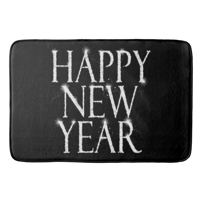A Sparkling Happy New Year Bath Mat (Front)