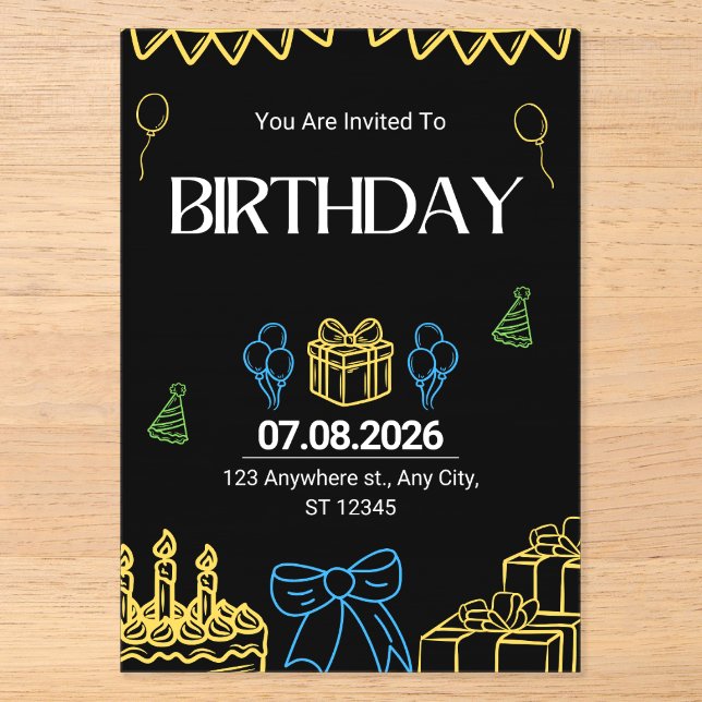 A Special Celebration Awaits! 🎉 Acrylic Invitations (Front)