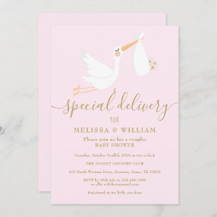A Special Delivery Baby Couples Shower / Sprinkle Invitation