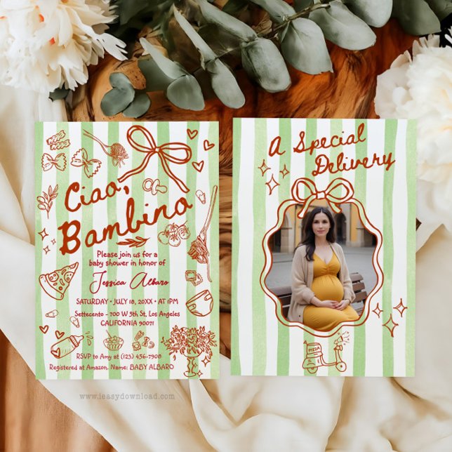 A special Delivery Photo Green Invitation (Creator Uploaded)