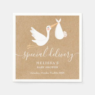 A Special Delivery Stork Baby Shower / Sprinkle Napkin