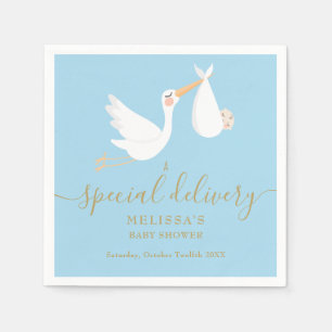 A Special Delivery Stork Baby Shower/Sprinkle Napkin
