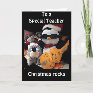 **A SPECIAL TEACHER** H0PE Y0UR CHRISTMAS "R0CKS' HOLIDAY CARD